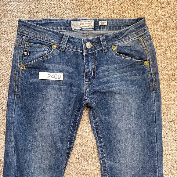 MEK Denim Plymouth Straight Jeans Mens 34x34 (Actual 36.5 x 33) Black Distressed - Picture 3 of 9